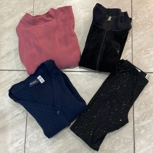 Bundle of sweaters with a shimmer legging
